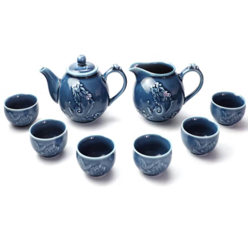 Qian Tang Xuan Fish Leaping Dragon Gate Living Porcelain Tea Set