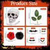 29pcs Halloween Cake Toppers - Ghost, Skull, Bat & Black Rose Decorations for Parties & Birthdays