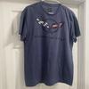 Vintage GM General Motors Corvette Flags T-Shirt Gray Cars Auto Racing Medium