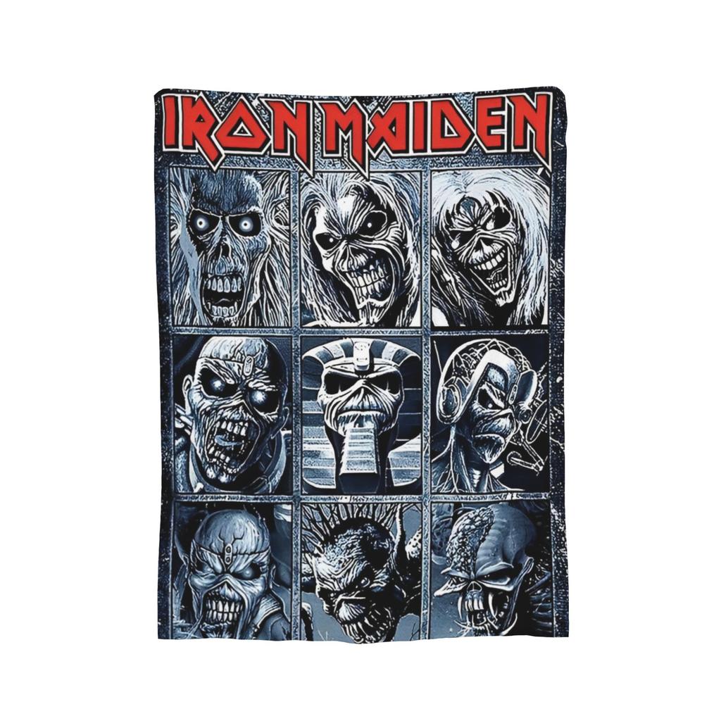 Rock I-Iron M-Maidens Deky Flanelové Letní Klimatizace Heavy Metal Hudba Přenosné Super Měkké Přehozy Přikrývky