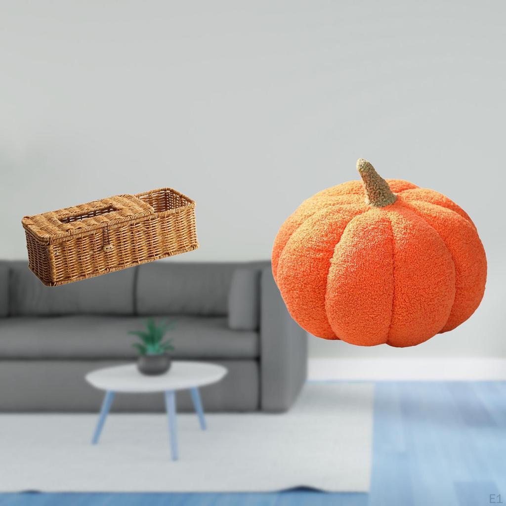 Multifunctional Pumpkin Tissue Storage Box with Remote Control Holder And Decorative Cushion for