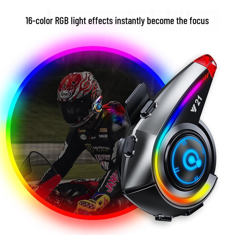 Y21 Bluetooth Helmet Headset: Waterproof, Dustproof, RGB Lights, Heavy Bass