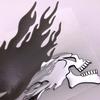 2Pcs/Pair 14*6cm Car Decoration Stickers,Helmet Shaped Decoration,Silver Fire Skull Stickers,Car Decoration Accessories