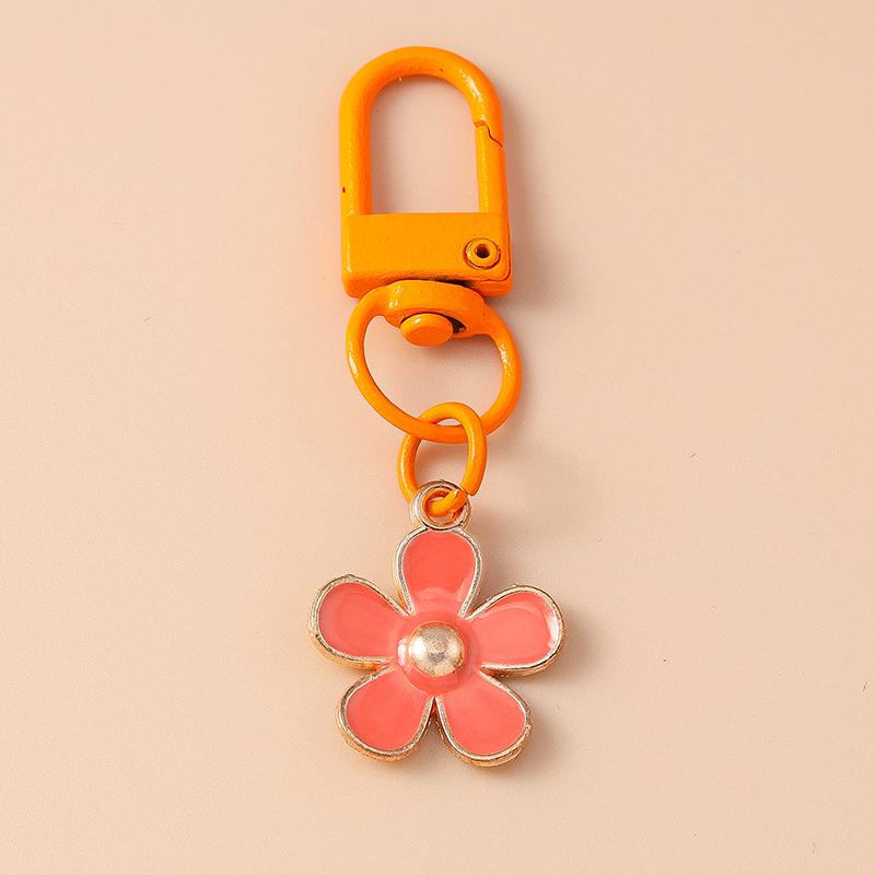 Niedlicher Emaille Perlen Blume Schlüsselanhänger Pflanze Schlüsselring Anhänger für Frauen Mädchen Handtaschen Deko DIY Handgemachter Schmuck Geschenke