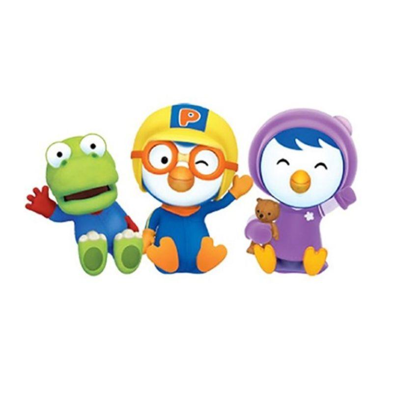 KM Pharmaceutical Pororo New Kids Toothpaste Set Mixed Fruit Pineapple Melon Apple Flavor Low Fluoride Toddler Oral Care 90g x4 (Total 360g)
