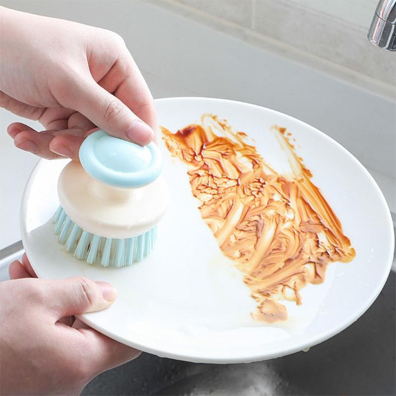 Dish Scrub Brush Ergonomic Grip Palm Brush Cleaning Dish Scrubber With Stiff Bristles For Sink Pots Pans Stove Cleaning Tool