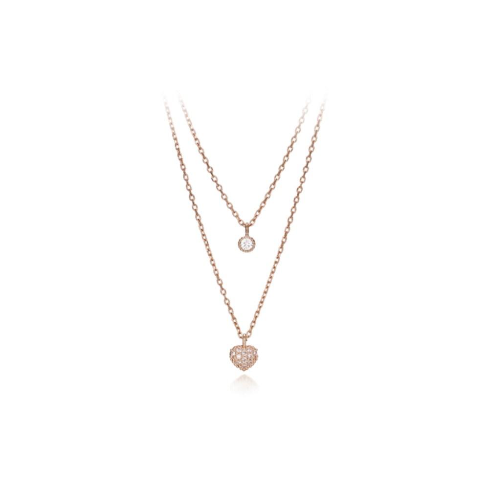 Cubic Heart Layered Necklace C24Nb039