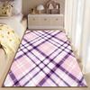 Pink and Purple Plaid Pattern Area Rug for Living Room Decor. Suitable for use as an anti-slip for living room bedroom sofas