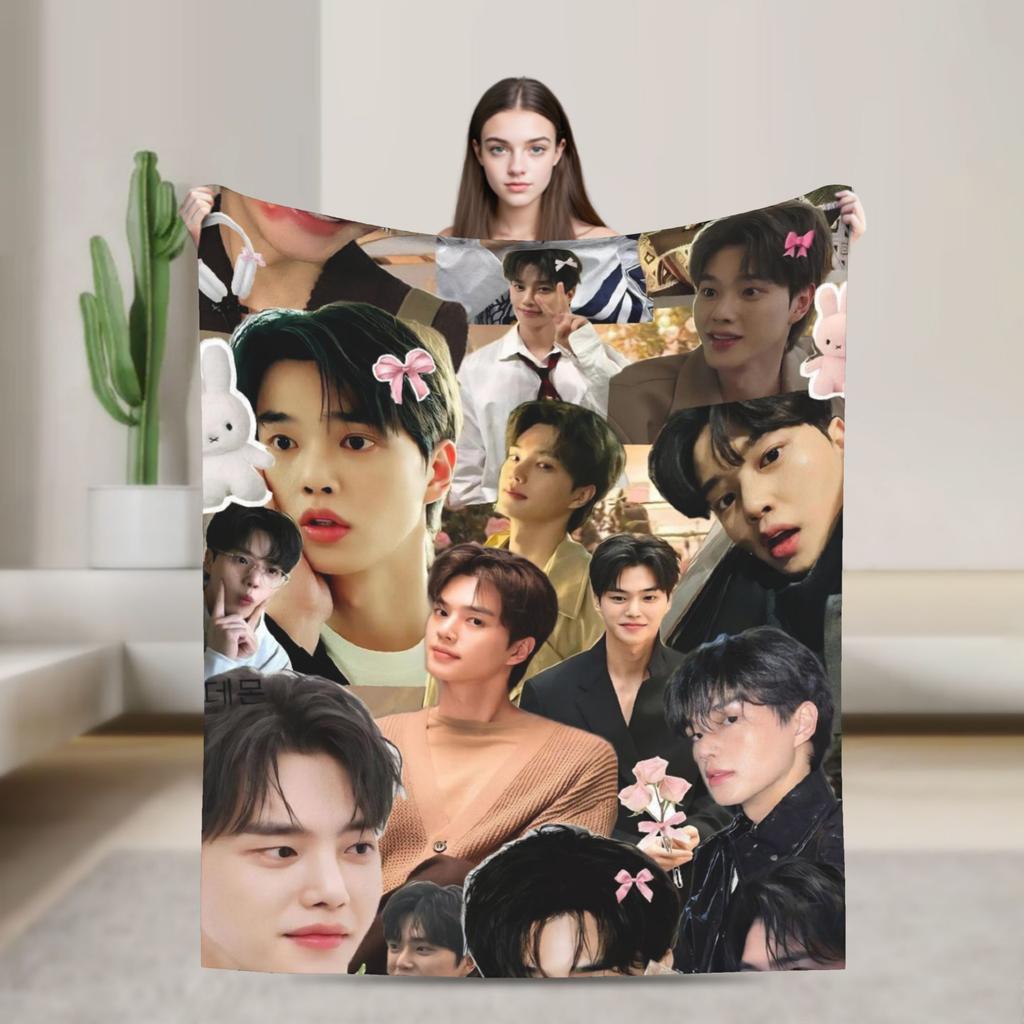 Song Kang my demon actor   Flannel Blankets  Super Soft Throw Blanket for Bedroom Camping Novelty Bedspread Sofa Bed Cover