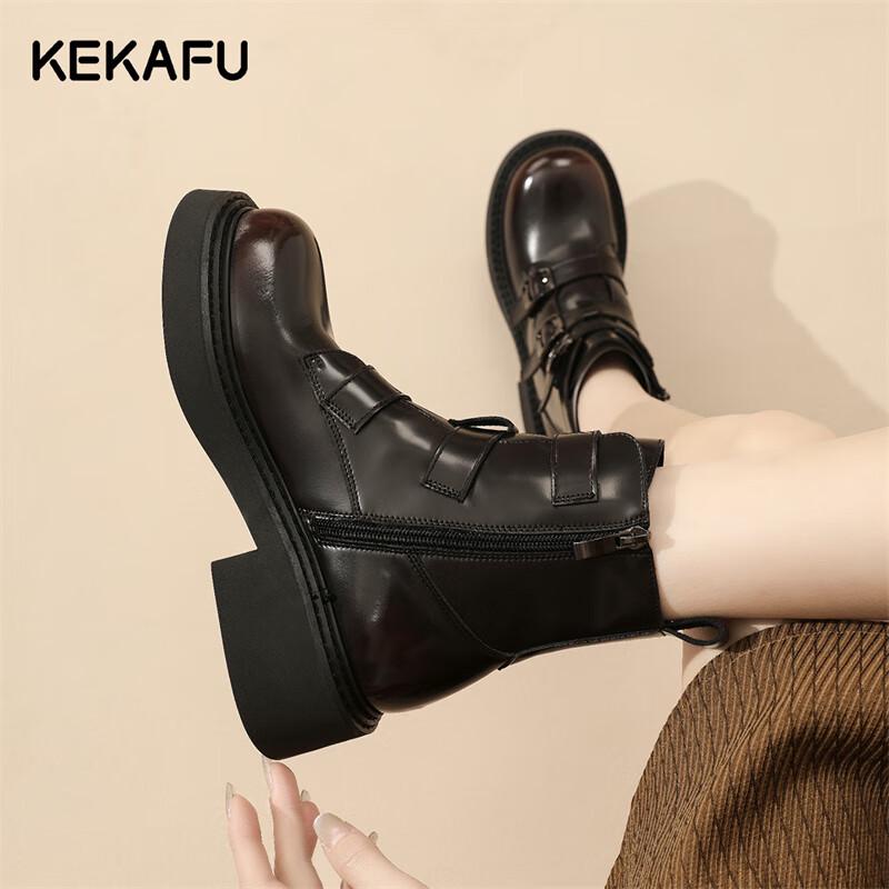 Women's Pointed Toe Mid-Heel Short Martin Boots