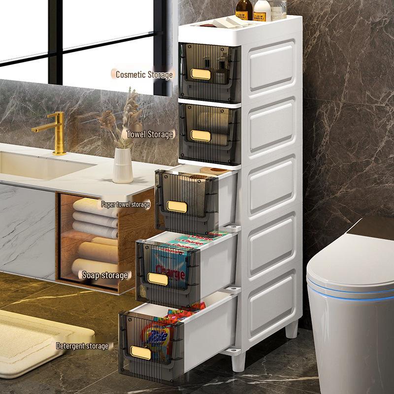Waterproof Ultra-Narrow Storage Cabinet for Bathroom, Kitchen, and Refrigerator Gaps