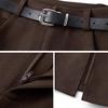 Women's Coffee Wool-Blend A-Line Skirt: High-Waisted, Slimming, Back Slit for Autumn/Winter 2025.
