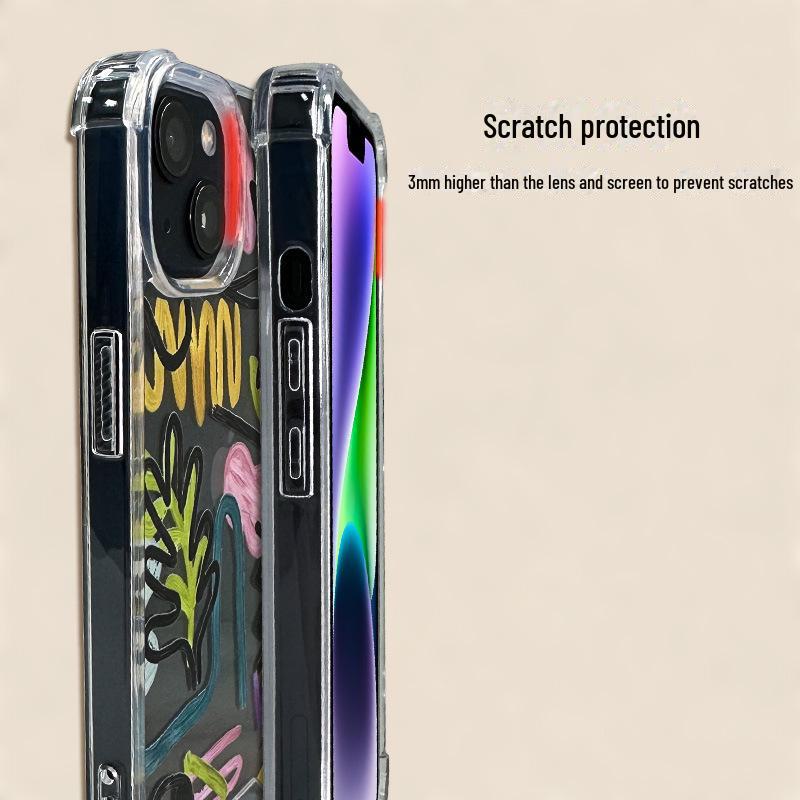 Zebra Pattern Graffiti iPhone Case: Two-in-One Anti-Fall Design for Apple 13/14.