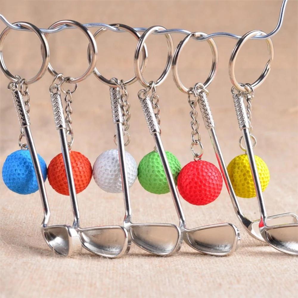

Bag Charms Souvenir Ball Jewelry Mini Golf Racket Ball Pendant Metal Keychain Golf Ball Key Chain червоний