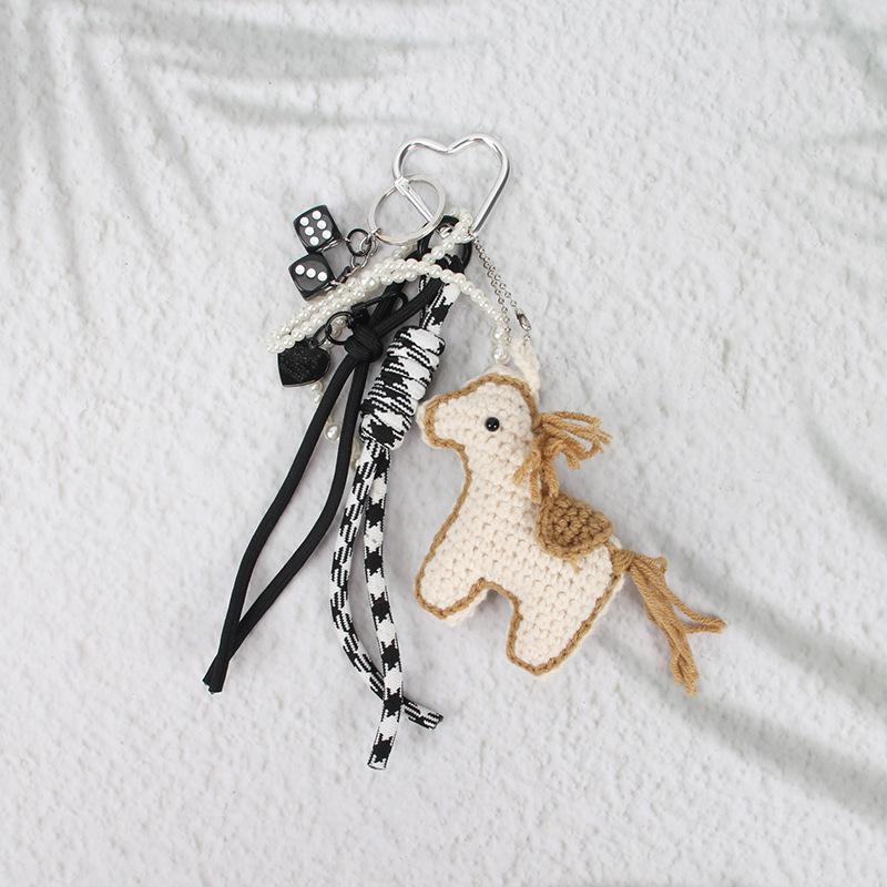 Instant Wealth Woolen Horse Keychain Pendant for Year of the Horse 12 cm