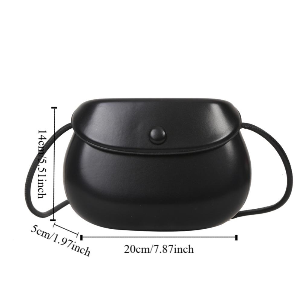 PU Leather Candy Color Shell Bag Korean Style Versatile Saddle Bag Flap Crossbody Bags  Girls