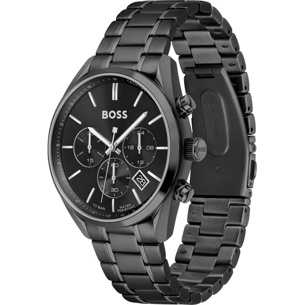 BOSS Orologio da Uomo al Quarzo Champion Quadrante Nero Bracciale in Acciaio Inossidabile Nero 1513960