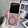 For Samsung Galaxy Z Flip6 5G/Flip5 5G Magnetic Case Kickstand Skin-Touch Wave Edge TPU+PC Phone Cover