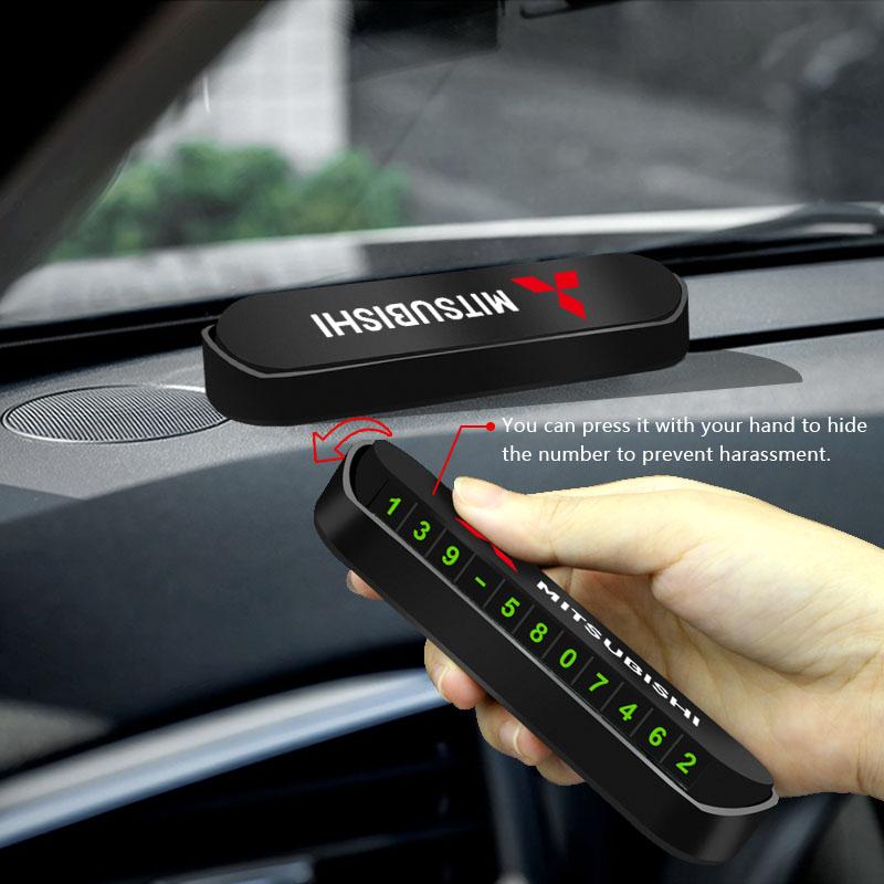 New Car Temporary Parking Card Plate Badge Car Styling For Mitsubishi Outlander I200 Pajero Eclipse ASX Lancer Space Delica Ex