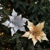 Fabric Christmas Glitter Flower 29 CM Christmas Tree Decorative Flowers  Xmas