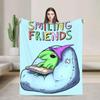 Super Soft Flannel Throw Blanket with Airplane and Smiling Friends Pop Art Design for Kids Boys Girls  Perfect for Travel Bedspr