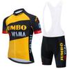 Jumbo Visma Cycling Jersey Set Short Sleeve Mens Breathable Quick Dry Mountain Road Bike Apparel