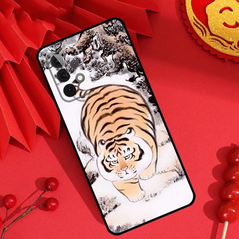 Cartoon Fat Tiger Case For Samsung Galaxy M55 M35 M15 M11 M12 M13 M14 M06 M16 M36 M56 M31 M53 M32 M52 M34 M54