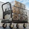 Foldable Steel Plate Hand Truck - Four-Wheel Flatbed Cart
