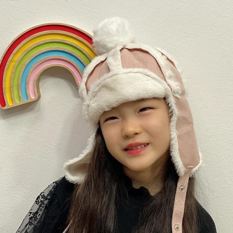 

Children s Hats Warmth Velvet Thickened Lei Feng Hats Boys and Girls Cute Ear Protecting Plush Hats S