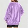 Women's V-Neck Sweatshirt Plush Color Casual Fashion Long Sleeve With Pocketed Pullover Top