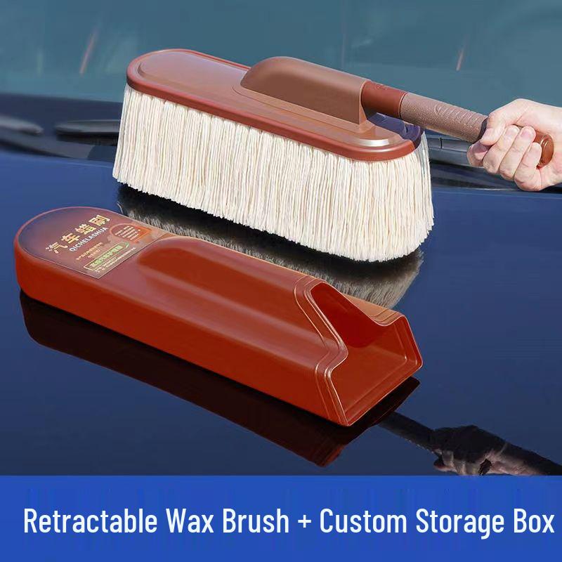 Car Dust and Snow Cleaning Brush with Retractable Rod