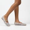 Women's Embroidered Floral Mesh Mary Janes Breathable Ballet Flats Summer Elegant Buckle Strap Soft Sole Casual Shoes