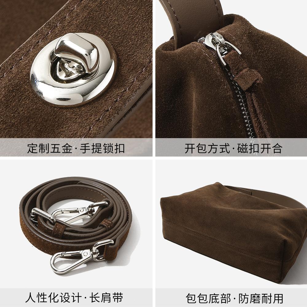 Autumn and Winter New Crossbody Pillow Bag Women's Niche Literary Shoulder Bag High Mercerized Matte Cowhide Leather Women's Bag