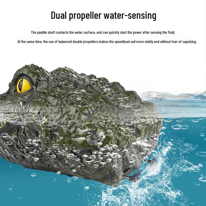 2.4G Remote Control Crocodile Boat: Long Endurance Educational Toy for Kids - Fun Summer Water Adventure