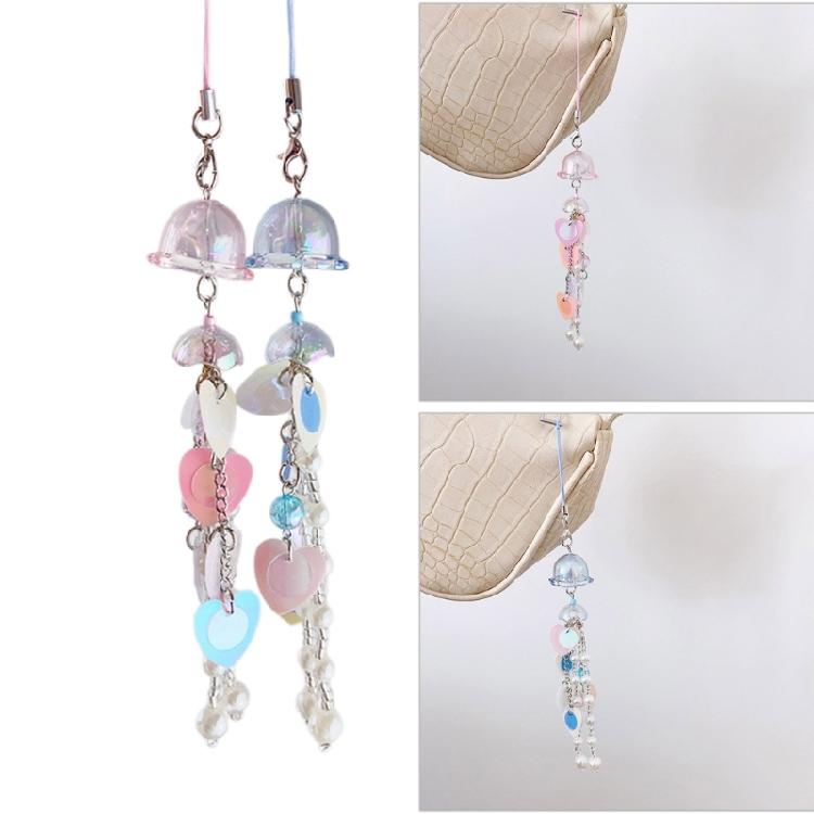 Dazzling Jellyfish Phone Charm Lanyard Cute Accessory for Keychain Bag Purse