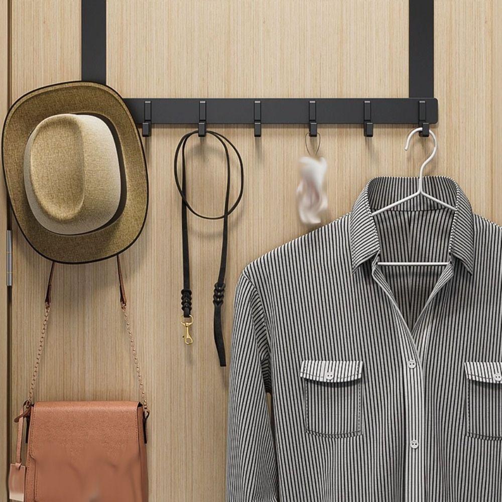 Heavy Duty Clothing Bag Holder Storage Porch Aluminum Row Hook Storage Hooks Over The Door  Clothes