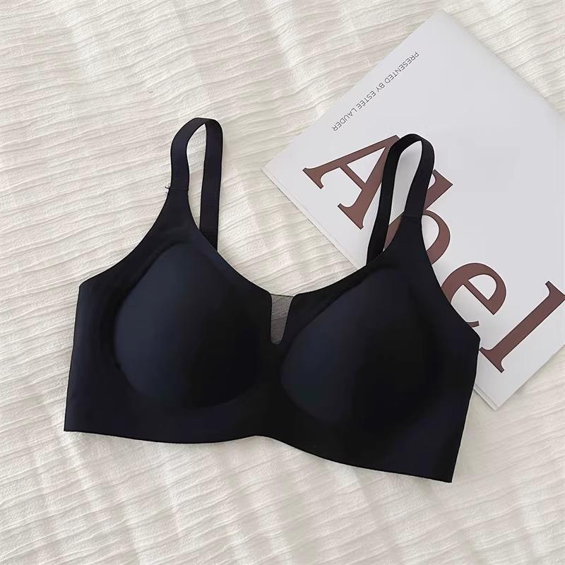 Milk leather seamless underwear women's thin big breasts show small breasts gather and close secondary breasts to prevent sagging jelly lift