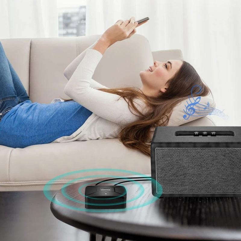 Bluetooth 6.0 Audio Receiver Wireless Stereo Music Hi-Fi 3.5mm Jack 2RCA Adapter Receivers with Mic for Car Speaker PC