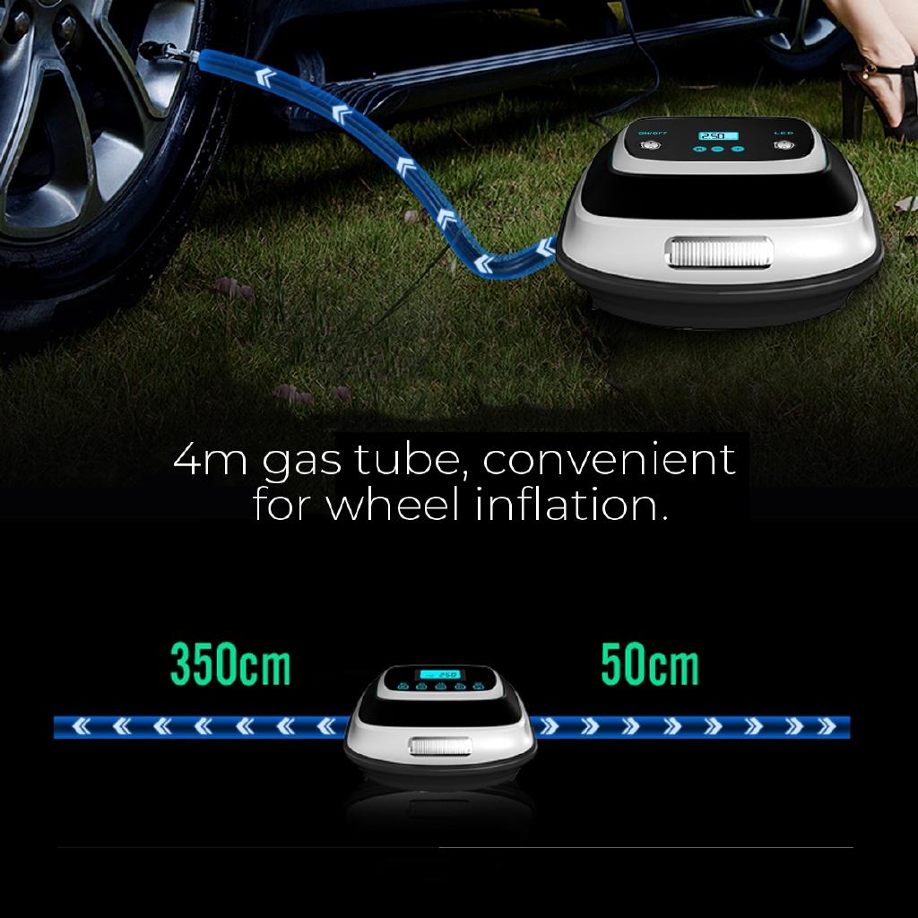 120w DC 12V Portable Car Air Pump Light LED Digital Tire Pump LCD Display Auto Air Compressor Car Motorcycle