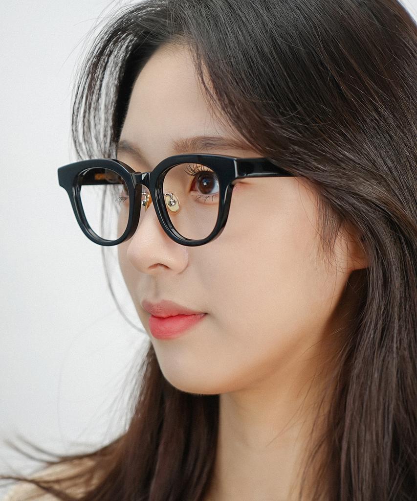 Sodamon Black Acetate Horn-Rimmed Glasses Ht960-C01 (Unisex)
