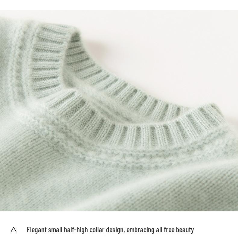 Women's Baby Cashmere Sweater: Soft, Warm, Loose Knit, Solid Color, Versatile, Simple Base Layer