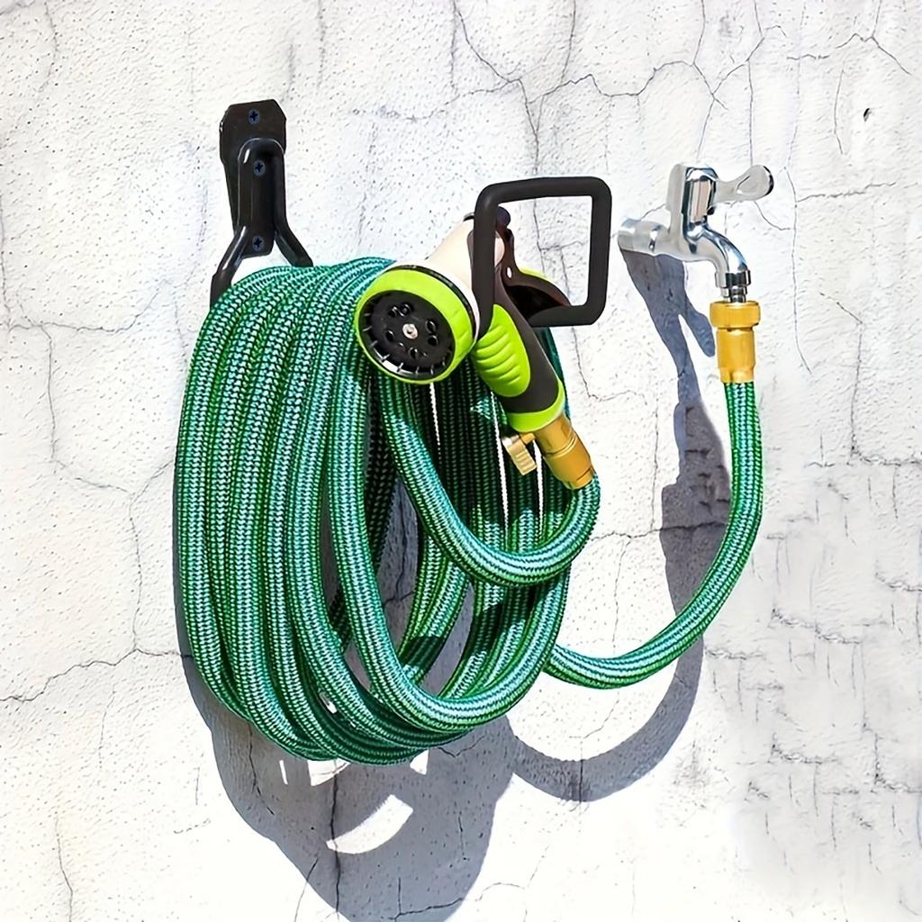 2pcs Wall Mounted Garden Hose Storage Bracket High Load Capacity Garage Hooks Garden Tool Organization Accessories