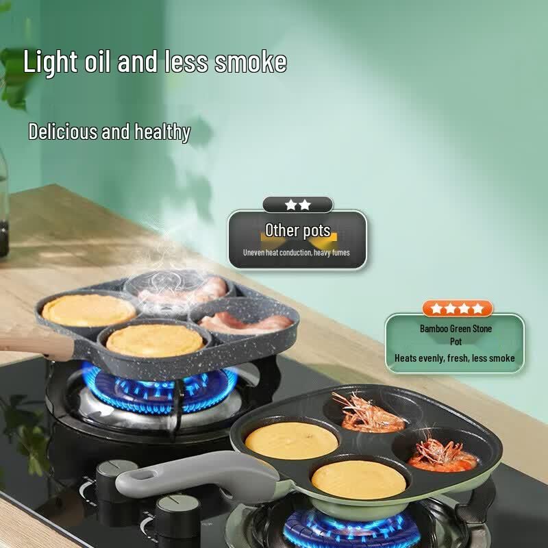 COOKER KING 18cm 4-Grid Non-stick Breakfast Frying Pan