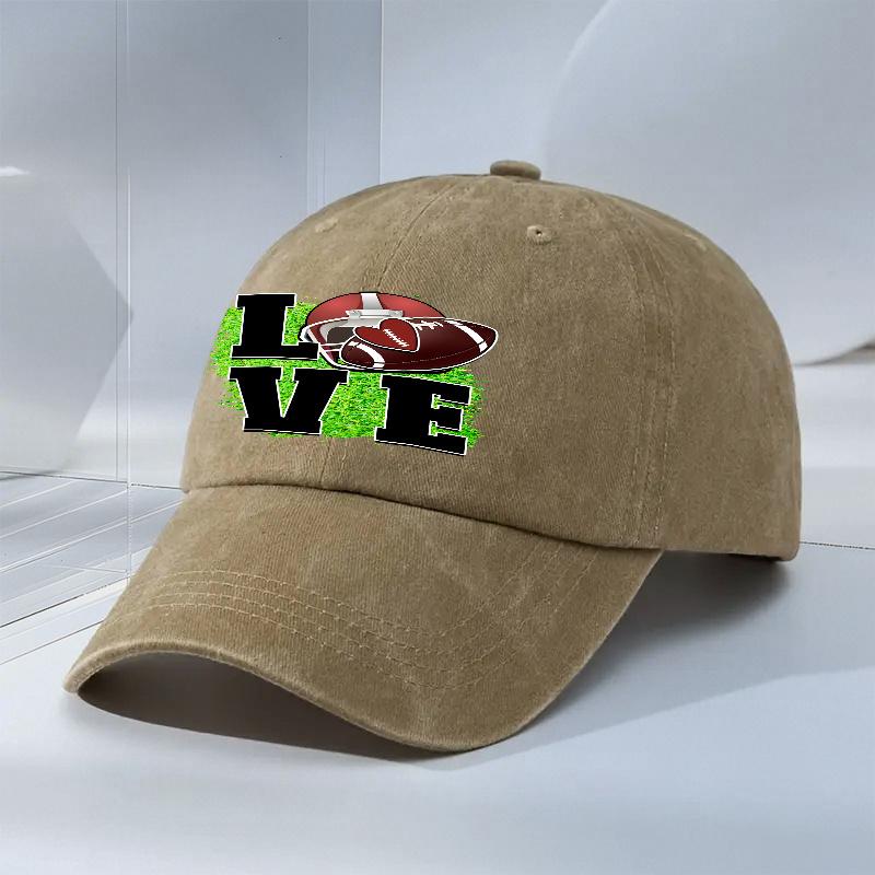 

Бейсболка с графическим принтом LOVE для футбола, унисекс, для взрослых, повседневная, полиэстер, регулируемая, спортивная кепка для болельщиков One Size