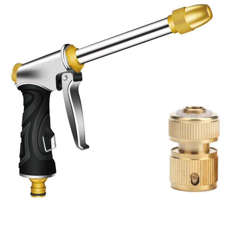 A20F-Upgraded Garden Hose Nozzle, Metal Spray Gun With Full Copper Nozzle, High Pressure Water Hose Nozzle Spray Head