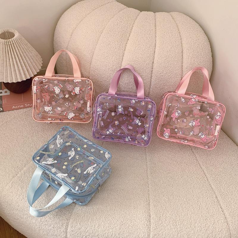 Transparent Fruity Ice Cream Waterproof Toilet Bag Cosmetic Bag Fitness Bath Beach Bag Women's Bag