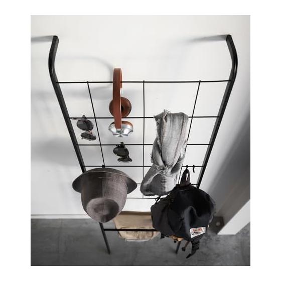 Yamazaki Jitsugyo (Yamazaki) Stand-up Mesh Ladder Hanger Black Approx. W45 x D24 x H160cm Tower Ladder Rack Hanger Rack 4730