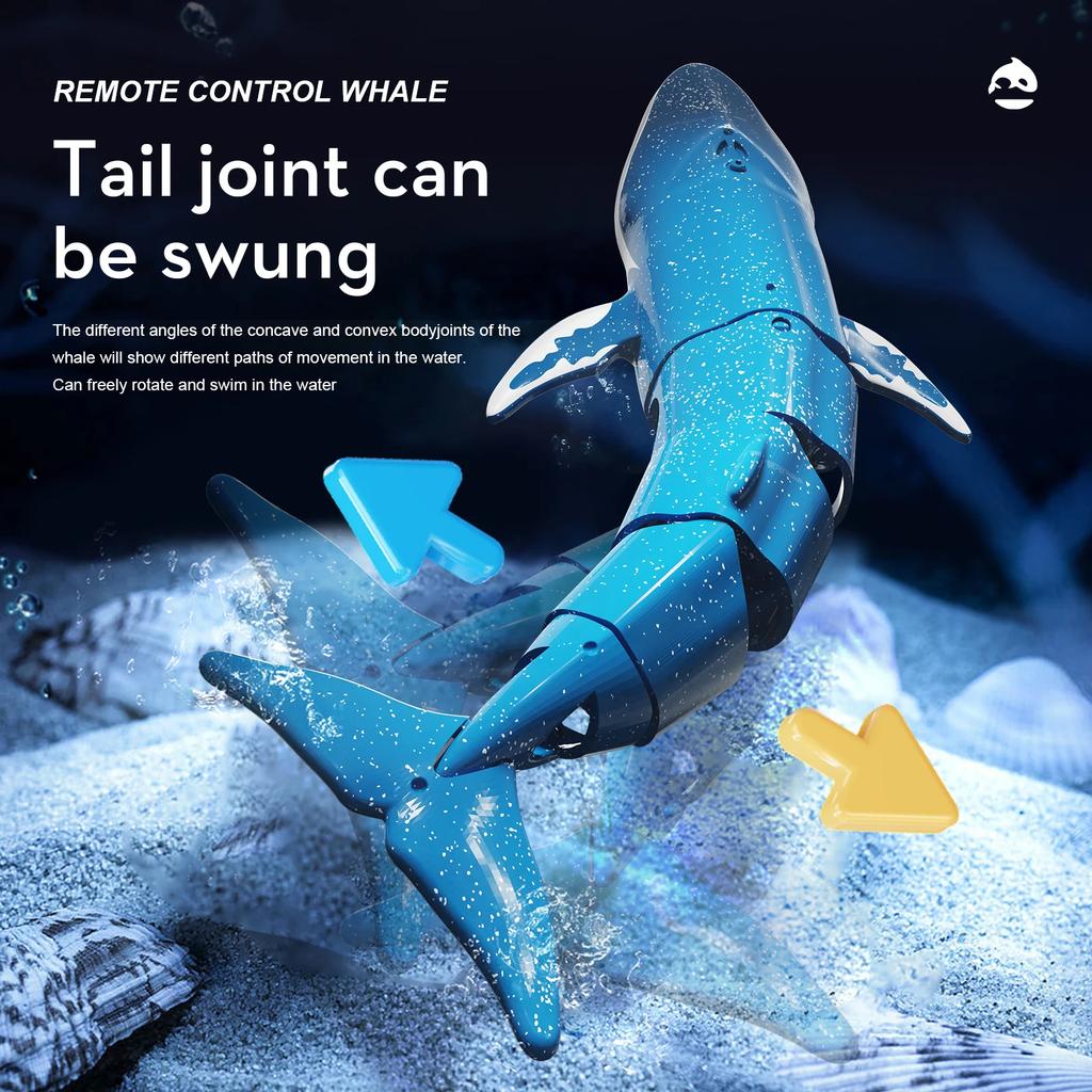 2.4G Rc Whale Diving Simulation Shark Water Spray Swimming Bath Outdoor Electric Kids Toys Boy Underwater Remote Control Anima