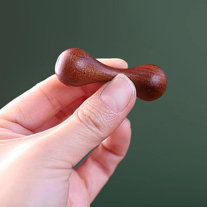 Natural Sandalwood Dual Head Facial Massager Smooth Surface Ergonomic Handle For Daily Acupressure Skincare Relaxation