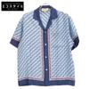 690464 22Stainless Steel 690464 ZAIZX Geometric G Print Short Sleeve Bowling Shirt Tops 48 blueUsed